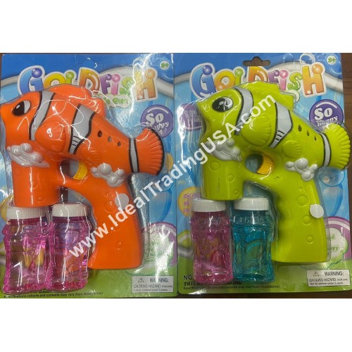 Fish Bubble Gun with Music and Light  (48pcs/box)