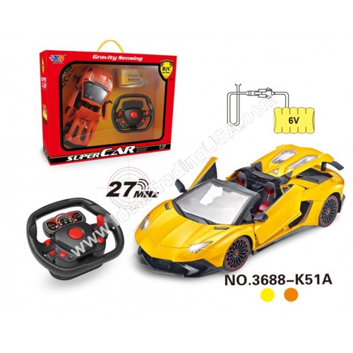 Rechargable R/C Car Red/Yellow(6pcs/Box)