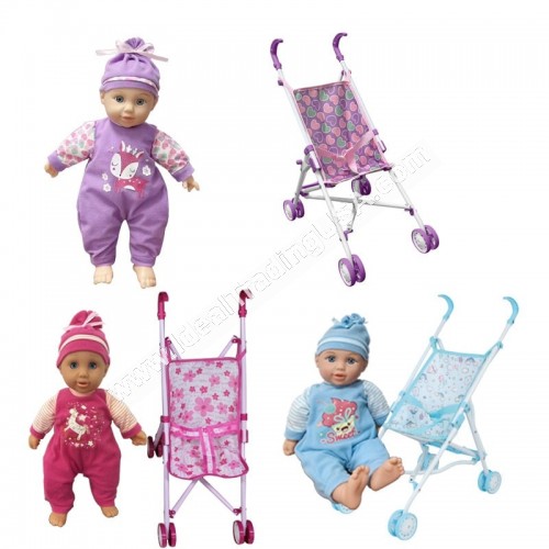 Doll Stroller with 14inch Doll (12pcs/Box)