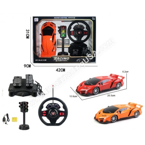 R/C Car w/ Steering Wheel and Pedals - Rechargeable (12pcs/Box)