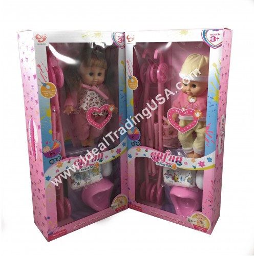 14" Doll w/stroller (8pcs/box)