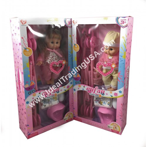 14" Doll w/stroller (8pcs/box)
