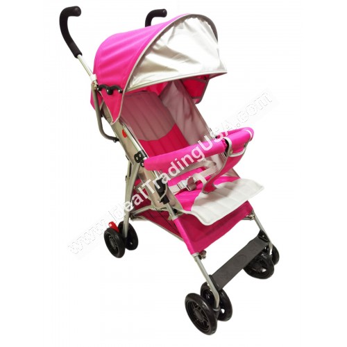 "TRAVELER" Two Position Stroller with Rounded Extended Canopy Bumper,Basket and Foam Handleds,Silver Frame (4pcs/box) CBF: 5.01 WT: 51.63 lbs