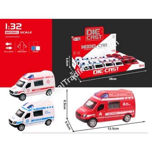 1:32 P/B Metal Ambulance (12dz/box)