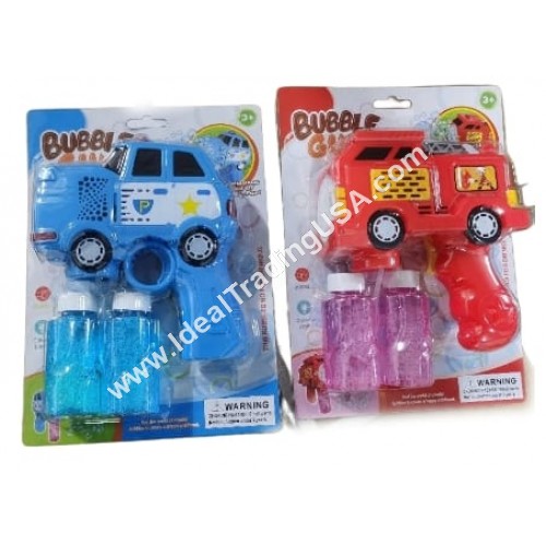 10 Holes Police/Fire Truck Bubble Guns (48pcs/Box)