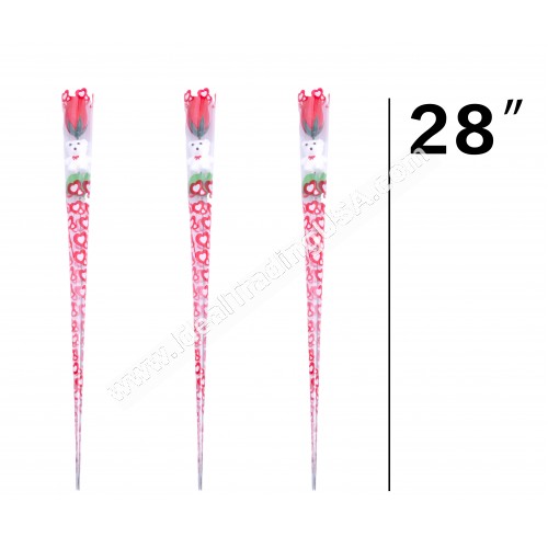 28" Rose w/bear (20dz/box)