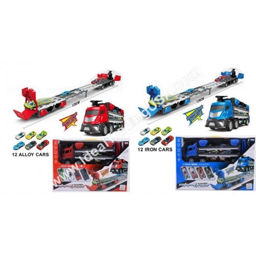 Transformable Launch Truck w/12pcs Metal Cars (12pcs/box)