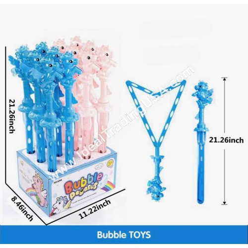 12 pcs Unicorn Bubble stick (3 display/box)
