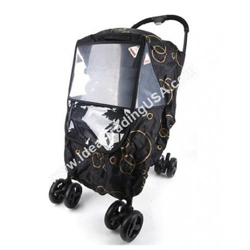 Stroller Rain Cover - Printed Black (12pcs/box)
