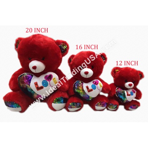 Teddy Bear Red  12" (48pcs/box)