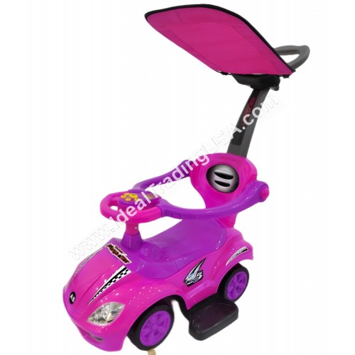 Ride On Push Pink Car w/ canopy (1pcs/box)