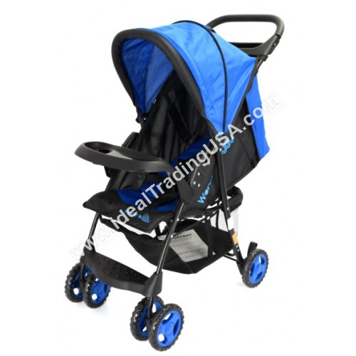 Easyrider Multiposition one hand fold Compact Stroller w/round Canopy& basket Blue (2pcs/box) CBF: 3.06 WT: 24.99lbs