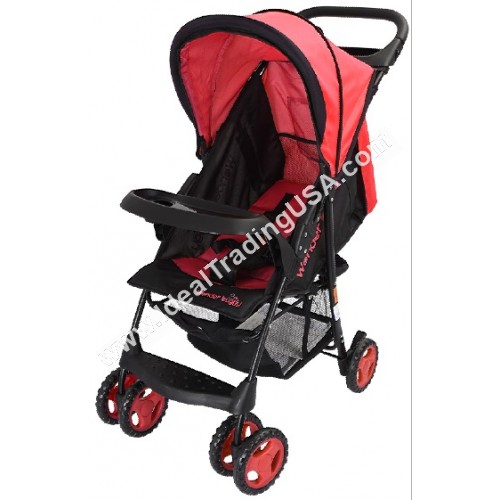 Easyrider Multiposition one hand fold Compact Stroller w/round Canopy& basket Burgundy  (2pcs/box)CBF: 3.06 WT: 24.99lbs