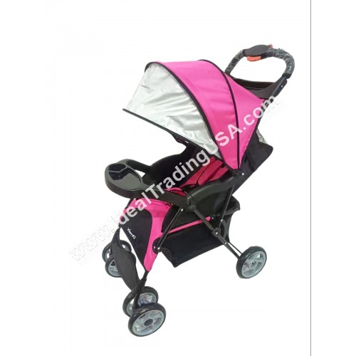 Easyrider Multiposition one hand fold Compact Stroller w/round Canopy& basket Pink (1pcs/box) CBF: 2.4 WT: 14 lbs