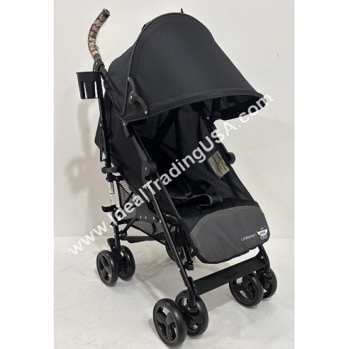 Urban Gear Rider light weight 4positions aluminium stroller w/black frame, quilted padding & large canopy black (1pcs/box)