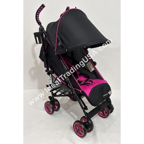 Urban Gear Rider light weight 4positions aluminium stroller w/black frame, quilted padding & large canopy pink (1pcs/box)