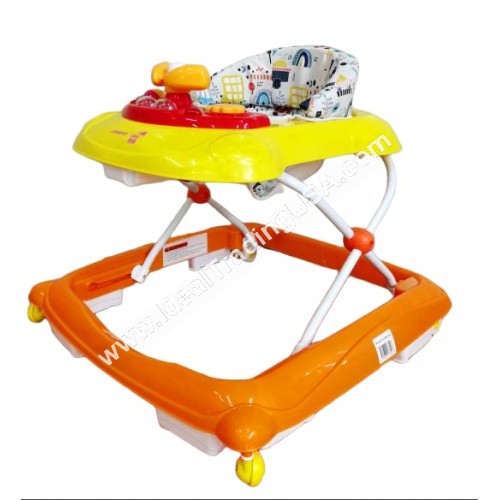 Baby Walker  w/ Removable Toy Tray, Sound &LightsOrange (1pcs/box) CBF: 1.75 WT: 8.70lbs