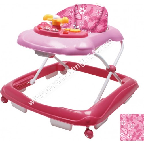 Baby Walker  w/ Removable Toy Tray, Sound &Lights Pink (1pcs/box) CBF: 1.75 WT: 8.70lbs