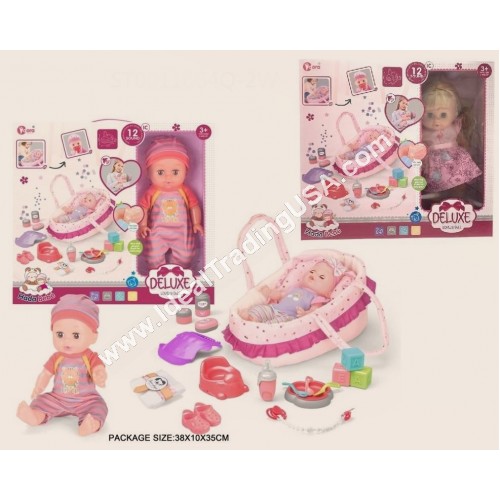 14" Doll Careset w/basket (12pcs/box)