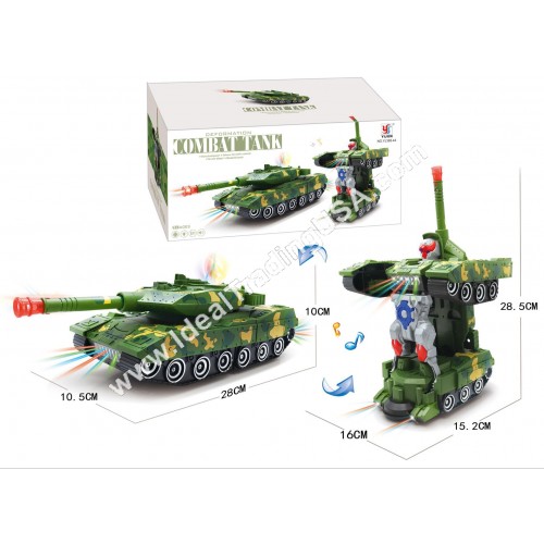 B/O Tank Transforms w/ Music & Lights (48 pcs/box)