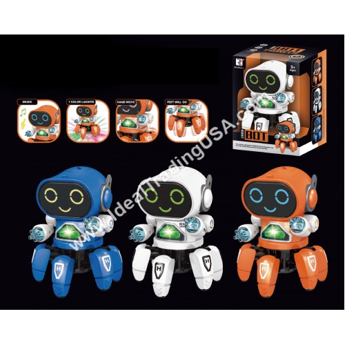 B/O Dancing Octopus Robot Blue/White/Orange (30pcs/Box)