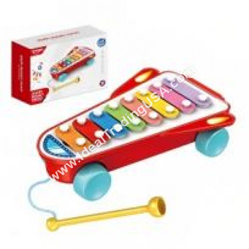 HAPPY PULL ALONG ROCKET PIANO (12pcs/box)
