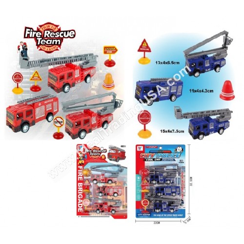 Police/FireTruck Blister Playset (60pcs/box)