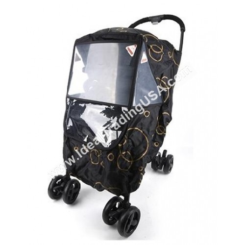 Stroller Rain Cover - Printed Black (12pcs/box)