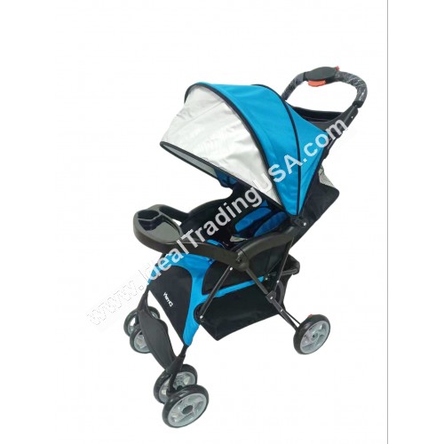 Easyrider Multiposition one hand fold Compact Stroller w/round Canopy& basket Blue(1pcs/box) CBF: 2.4 WT: 14 lbs